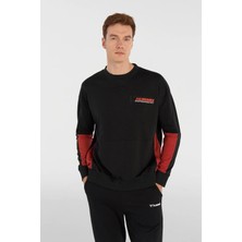 Hummel Vera Erkek Siyah Yuvarlak Yaka Sweatshirt