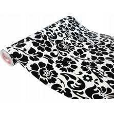 D-C-Fix 276-0497 Siyah Beyaz Çiçek Desen Kendinden Yapışkanlı Folyo ( 45  cm  x 2 mt )