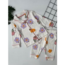 Bebendy Tavşan ve Çiçek Desenli Kız Bebek Pijama Takımı