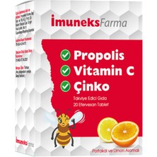 Imuneks Farma Propolis Vitamin C ve Çinko 20 Tablet