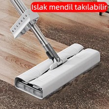 Çek Yıka Sıkmalı Kovalı Mop Seti- 42 cm Başlık Mop ve Katlanabilir Mop Kovası