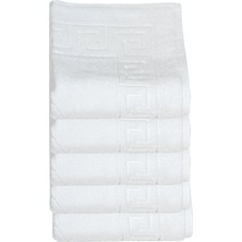 5 Li Otel Ayak Havlusu Bukle Ayak Izli 50 x 70  cm  Beyaz 16/2 Avs 250 gr