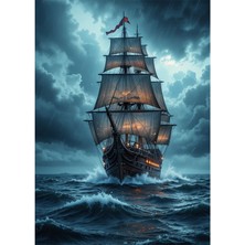 Bedeko Fırtınada Yelkenli Gemi Mdf Tablo