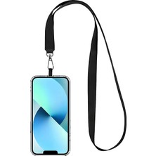 Excarpin Tüm Telefon Modellerine Uyumlu Siyah Telefon Boyun Askı İpi