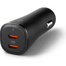 Spigen 50W USB-C 2 Port Araç içi Hızlı Şarj Aleti Samsung PPS Destekli Akım Korumalı Güç Adaptörü iPhone & Android & iPad & MacBook Type-C PD 3.0 30W + 20W EV502 - ACP08523
