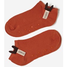 Çocuk Aksesuarlı 2'li Step Çorap Ekru-Kahverengi