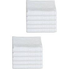 10 Lu Otel Ayak Havlusu Bukle Ayak Izli 50 x 70  cm  Beyaz 16/2 Avs 250 gr