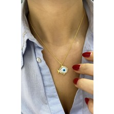 Opal Taşlı Balık Gümüş Kolye - Rose Renk