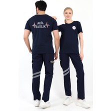 Acil Sağlık Yuvarlak Yaka Penye Kısa Kol Tshirt - Lacivert