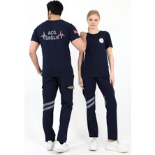 Acil Sağlık Yuvarlak Yaka Penye Kısa Kol Tshirt - Lacivert