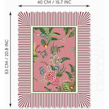 Decofav Bordo Çizgi Dekoratif Botanik Çiçekler Tasarımlı Lazer Kesim Fırın Örtüsü 40 x 53 cm