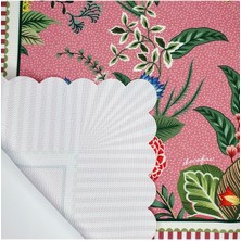 Decofav Bordo Çizgi Dekoratif Botanik Çiçekler Tasarımlı Lazer Kesim Fırın Örtüsü 40 x 53 cm