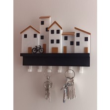 Minik Evler V1 Anahtarlık-Duvar Askılı Anahtarlık - Anahtarlık Askısı-Duvar Anahtarlığı (22X18 Cm)