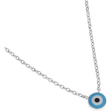 Kadın Mavi Göz Model Gümüş Kolye