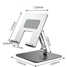 Metal Masaüstü Ayarlanabilir Tablet Tutucu Masa Standı MT1341 (Gri)