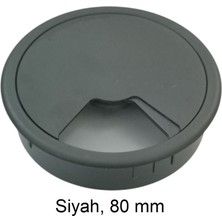 Masa Üstü Kablo Kanalı Deliği Kapağı Siyah Masa Kapağı 8 cm (5 Adet)