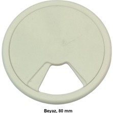 Masa Üstü Kablo Kanalı Deliği Kapağı Beyaz Masa Kapağı 8 cm (5 Adet)