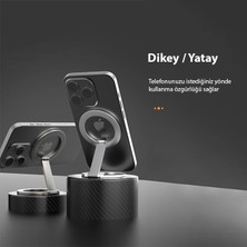 Çok Fonksiyonlu 360 Dönebilen Manyetik Katlanır Telefon Tutucu (Gri)