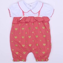 Kız Bebek Beyaz Nar Çiçeği Simli Kalpli Tulum - 1010791