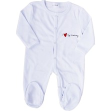 Mamy Yazılı Beyaz Patikli Tulum - 1014215