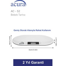 Acura Ac-52 Ce Onaylı 20KG Kapasiteli Dijital Bebek Tartısı