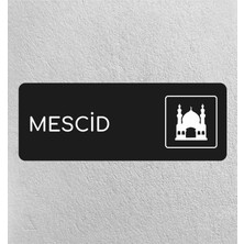 Mescid - Alüminyum Ofis Departman Kapı Isimliği, Yönlendirme Levhası 24X9 cm Siyah