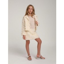 Kız Çocuk Kabartma Çiçek Tül Tasarım Etekli Takım