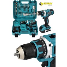 Japon Techn 2022 Seri 58VF 8AH K-11 Çelik Mandren- Şanzuman Şarjlı Çift Akülü Vidalama 30 Prç Setli