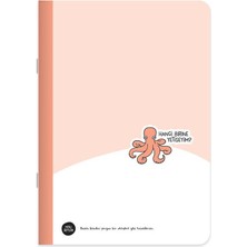 Hisli Şeyler Çizgili Tel Dikişli Stickerli Defter 18,5 x 26 cm - Hangi Birine Yetişeyim?