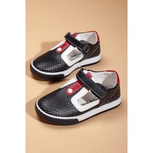 Dilimler Ayakkabı Şirin Genç Ortopedik Lazerli Lacivert Beyaz Erkek Çocuk Ayakkabı