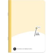 Hisli Şeyler Çizgili Tel Dikişli Stickerli Defter 18,5 x 26 cm - O Iş Bende