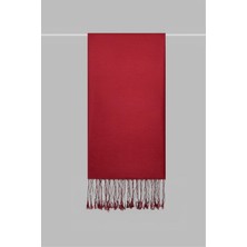 Kroren Düz Renk Ipeksi Şal 4026-Kırmızı