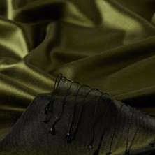 Ipekevi Çift Taraflı Düz Renk Ipek Şal 00927-HAKI Yeşil