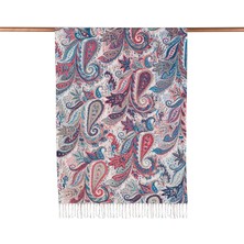Ipekevi Paisley Desenli Ipek Şal 06572-TURKUAZ