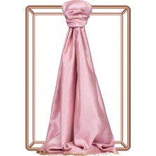 Ipekevi Çift Taraflı Düz Renk Ipek Şal 00927-ŞEKER Pembe