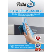 Pella Süper Cam Bezi – 3’lü Set 40X40 Iz Bırakmayan Formül, Mükemmel Temizlik!