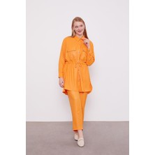 Lêvi D'or Oranj Beli Büzgülü Pantolonlu Spor Takım