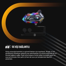 Y20 Max Telsiz Özellikli 5.3 Motosiklet Kask Kulaklık Intercom Işıklı Motorsiklet Interkom