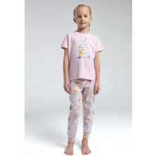Toontoy Kız Çocuk Komple Baskılı Pijama Takım