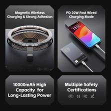 Rock 10000 Mah Retro Taşınabilir Şarj Cihazı Pd 20W Magsafe Kablosuz Powerbank - Uzay Grisi