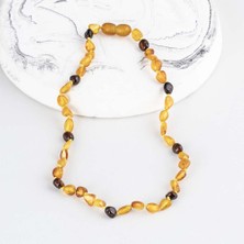 Gümüş Pazarım Renkli Orjinal Çocuk Kehribar Kolye