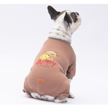 Happy Teddy Bear Kedi Köpek Pijaması - Kedi Köpek Tulumu - Kedi Köpek Kıyafeti