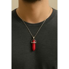 Mercan Taşı Kolye – Huzur Veren Doğal Taş – Kadın Erkek Unisex – Sevgiliye, Anneye, Erkek Arkadaşa Ahşap Kutulu Hediye