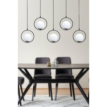 Taşcan Aydınlatma Lito 5 Li Siyah Kutulu Özel Tasarım Lüx Sarkıt Avize