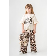 Miniğimin Cicileri Wild At Hard Karışık Desenli Kız Çocuk Çantalı 3 lü takım - Krem