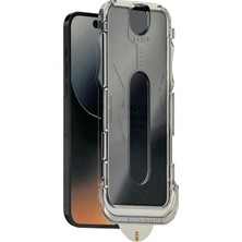 iPhone 15 Pro Max Uygulama Aparatlı Dust Proof Privacy Temperli Hayalet Cam Ekran Koruyucu (Siyah)