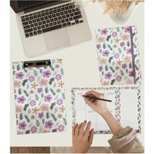 Desenli A4 Kapaksız Sekreterlik Masaüstü Haftalık Planlayıcı ve A5 Sert Kapak Lastikli Defter Planner Planlama Seti Ofis