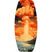 Wudie Ahşap Baskılı Denge Tahtası Rocket Balance Board Rocket Gym Board