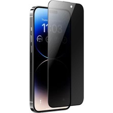 iPhone 14 Plus Kolay Uygulama Aparatlı Dust Proof Privacy Temperli Hayalet Cam Ekran Koruyucu (Siyah)