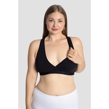 Hamile Emzirme Büstiyeri Sporcu Siyah Yarım Atlet